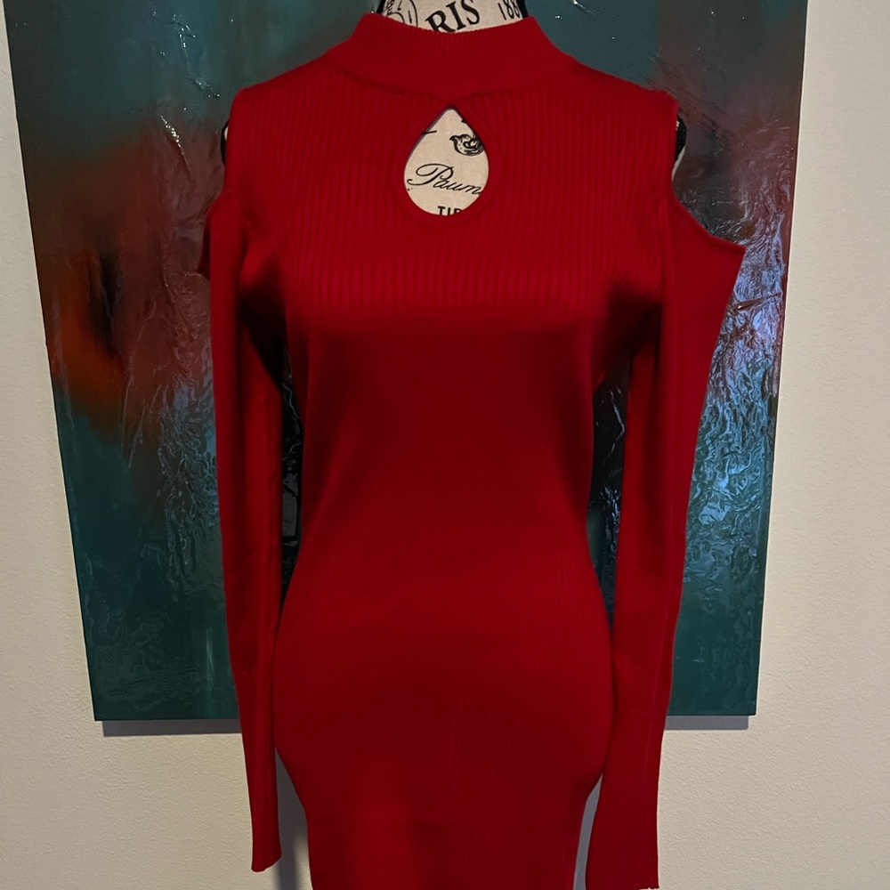NEW w/ tags red sweater dress